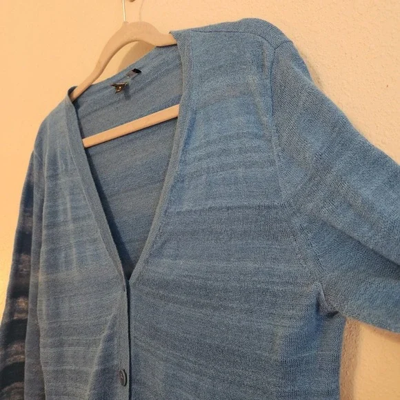 Lafayette 148 Blue Longsleeve Cardigan Size Medium - Picture 6 of 10